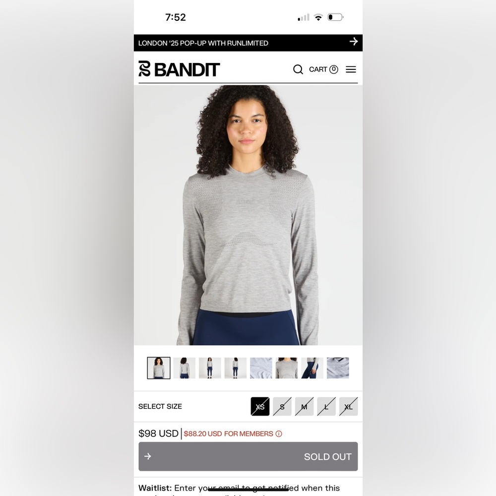 Gray Long Sleeve Women's Top - Picture 2 of 8